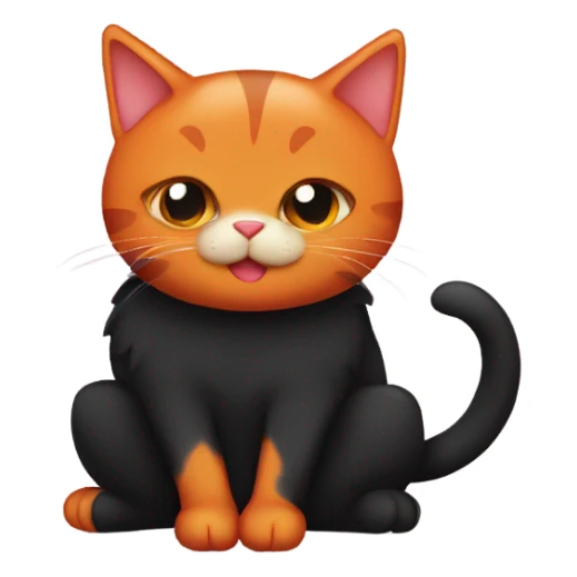orange and black cat in love  sticker