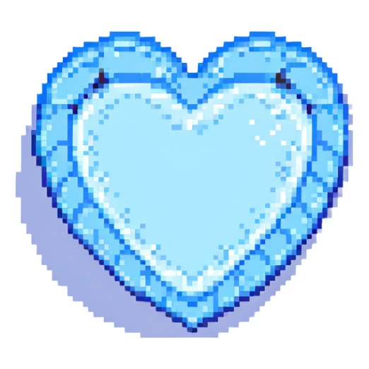 blue heart pixel art style sticker