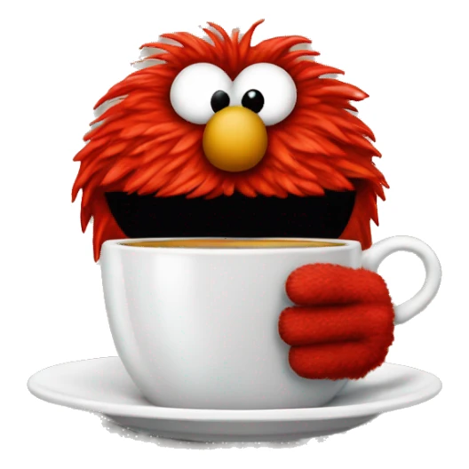 Elmo con taza de cafe sticker