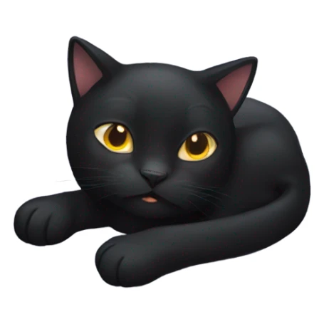 Black cat laying on his back sticker