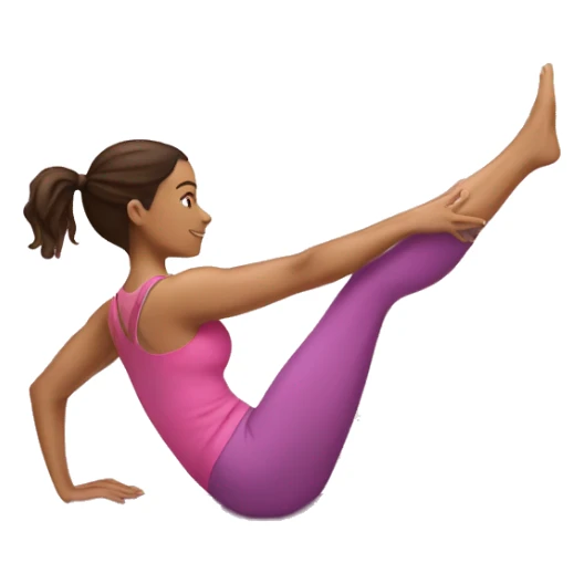 Brunette doing Pilates pink sticker