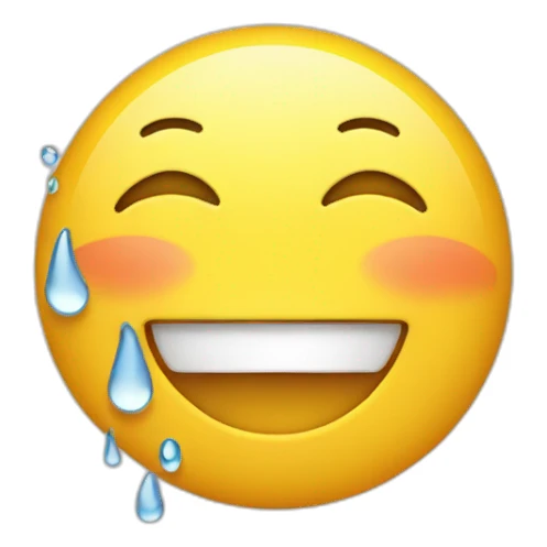 smile face tears sticker