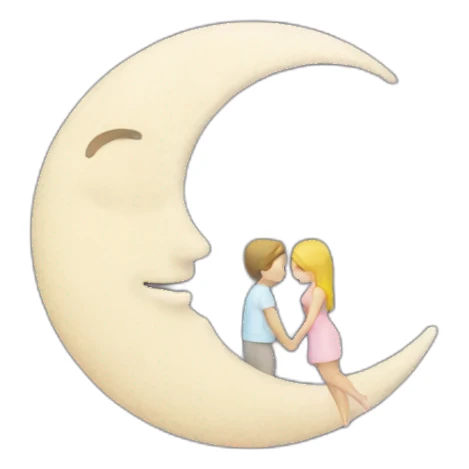 Couple in the moon sticker