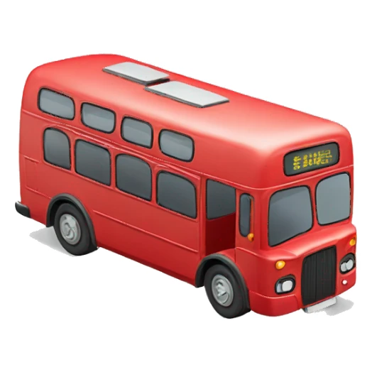 red bus, top view sticker