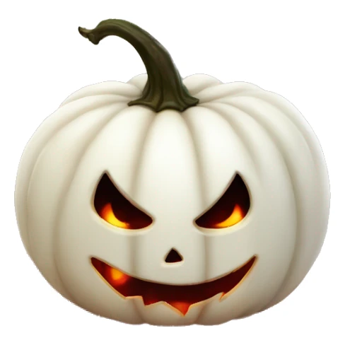 Halloween white pumpkin, red glow, evil sticker