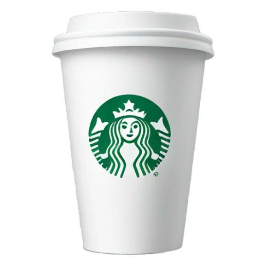 White cup with green Starbucks logo  sticker