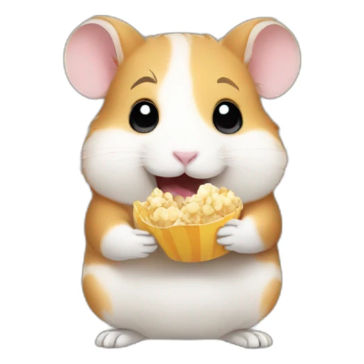Hamster eating popcorn sticker