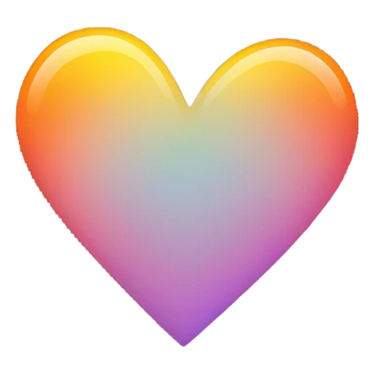 Orange yellow heart sticker