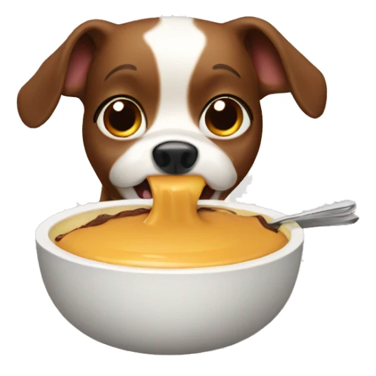 Dog eating pudding sticker