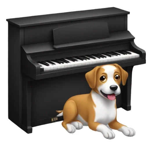 Perro tocando el piano sticker
