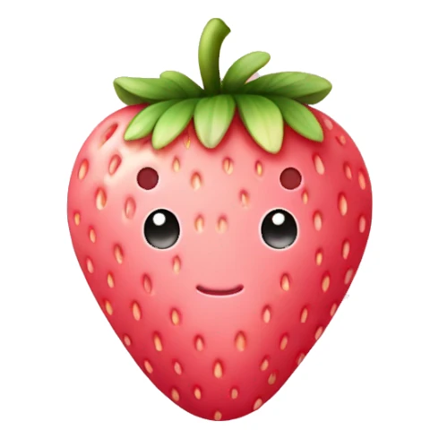  Single pastel pink cute strawberry fruit sticker