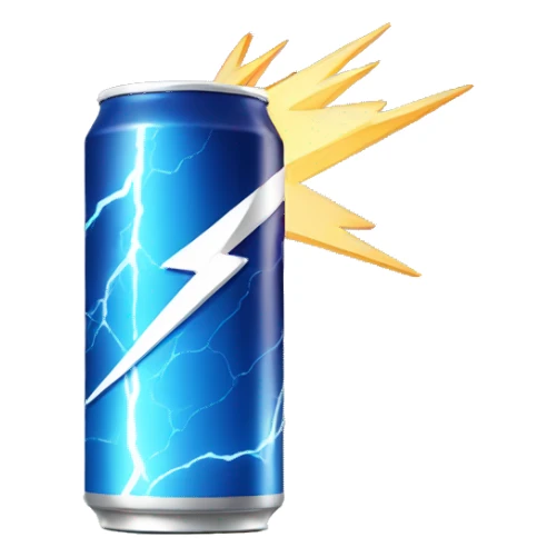 energy drink with lightning sticker