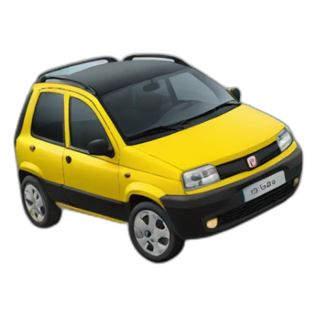 Yellow fiat panda climbing sticker