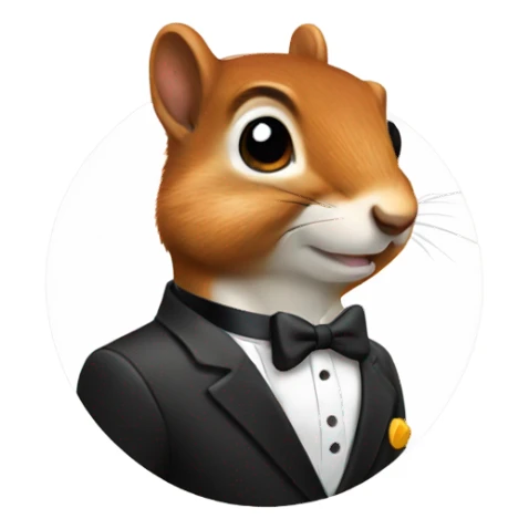 Squirrel in a tuxedo sticker