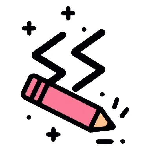 A coding bracket symbol with an eraser sticker