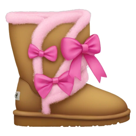 Uggs with a bow and pink sticker