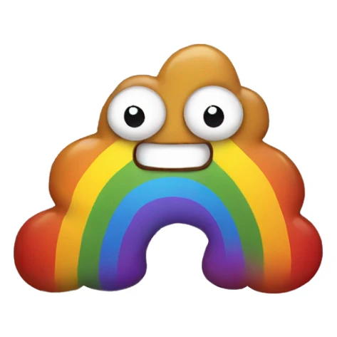 rainbow smiling poop sticker