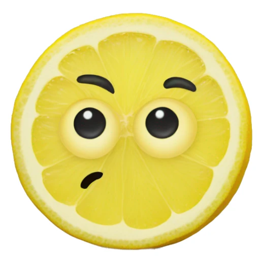 A lemon slice emoji with big cute happy eyes sticker