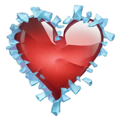 broken glass heart sticker
