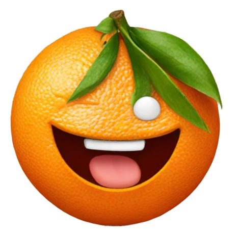 Tangerine with a happy face  sticker