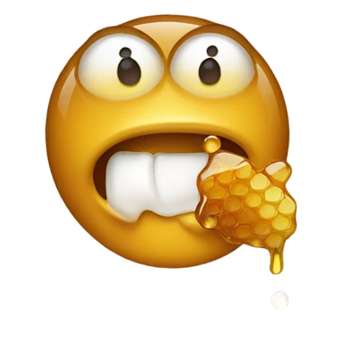 face eating honey sticker