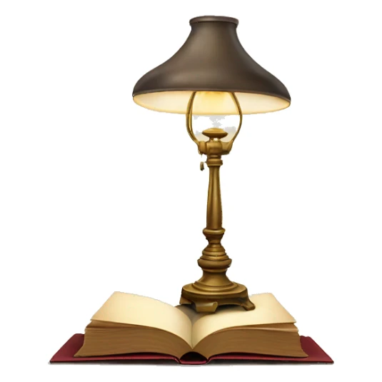 vintage lamp with open book sticker