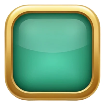 Blank Jade and gold style rounded square icon button sticker