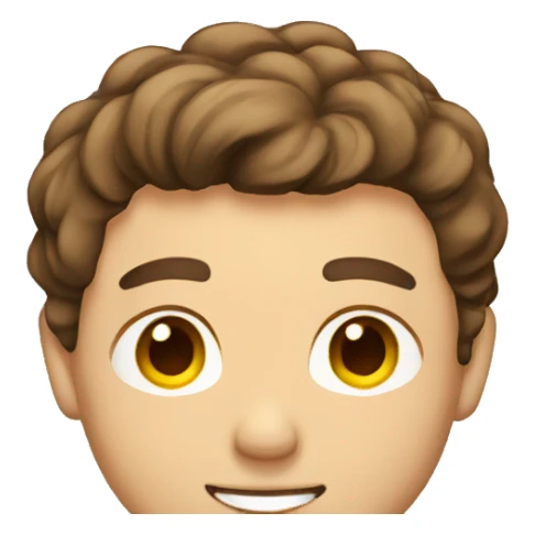 Man with brown hair with sweat sticker