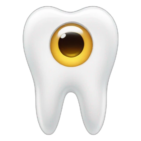 A tooth in an eye sticker
