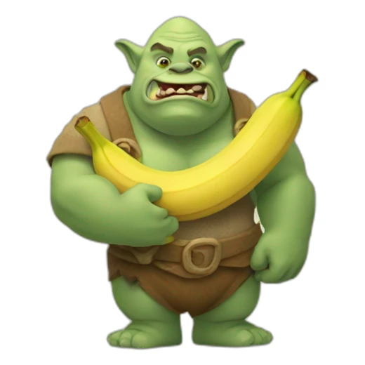 OGRE HOLDING A BANANA sticker