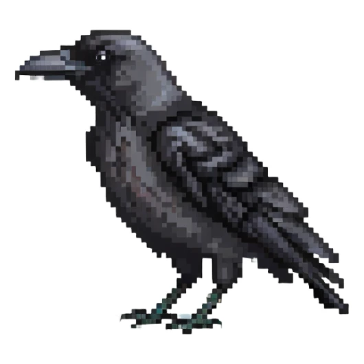 Crow with black feathers sticker