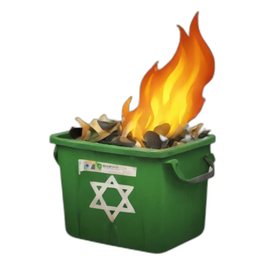 Israel in burning trash sticker