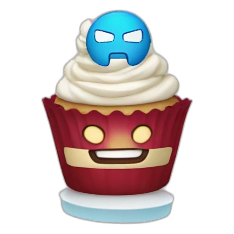 Happy cupcake with iron man  sticker