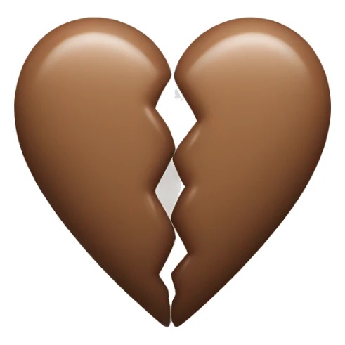 brown pastel heart two halves sticker