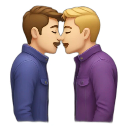 Gay couple kissing sticker