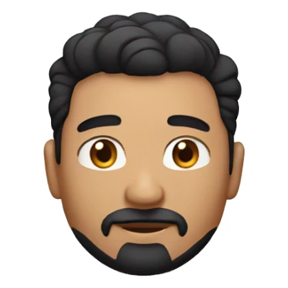 full Man with short black hair and goatee beard sticker