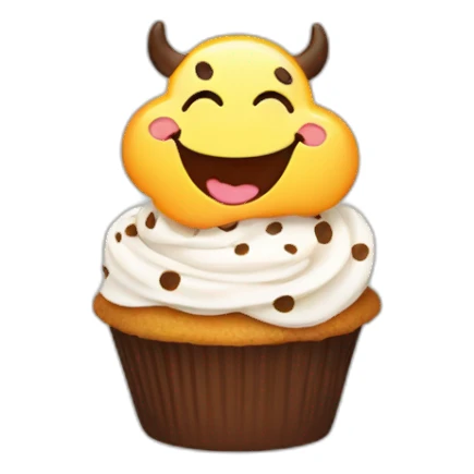 Happy cupcake with cow spots sticker