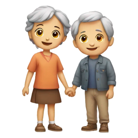 young child and old lovers sticker