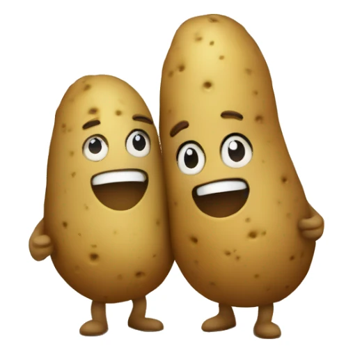 a potato couple holding hands sticker