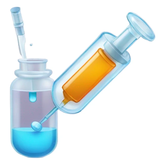 Injectable being drawn from a vial sticker