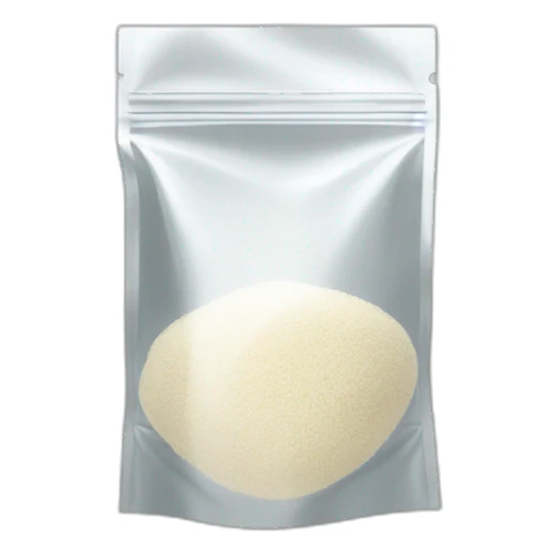 small transparent ziplock bag, with white powder sticker