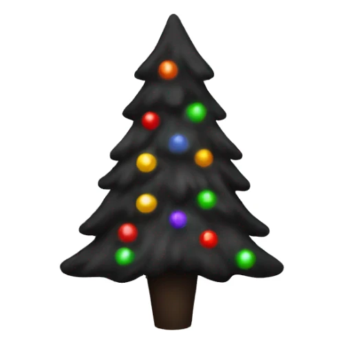 black christmas tree sticker