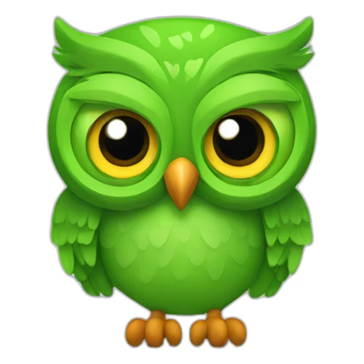 mad duolingo green owl sticker