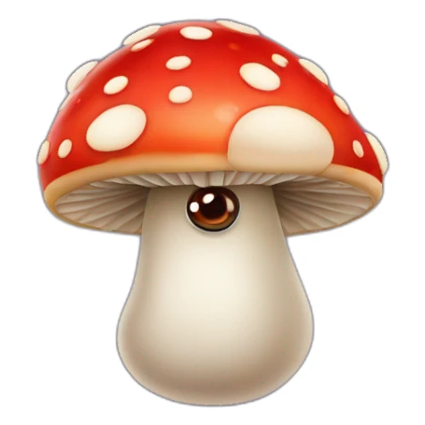 fly agaric mushroom with eyes sticker