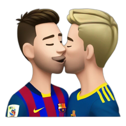Messi kissing cr7 sticker