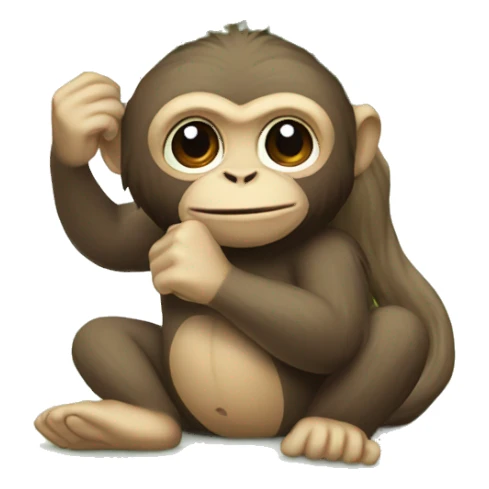 A monkey holding a tree sticker