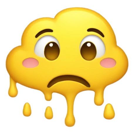 A yellow puddle with a Emoji Face  sticker