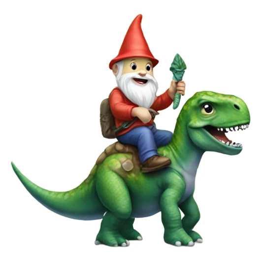 Garden gnome riding a dinosaur sticker