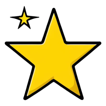 half yellow star symbol sticker