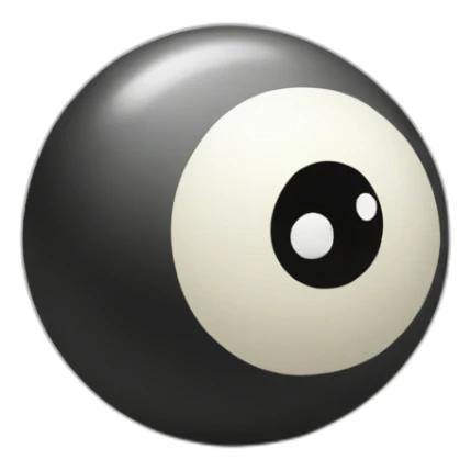 Boule de billard noir avec un 8 sticker